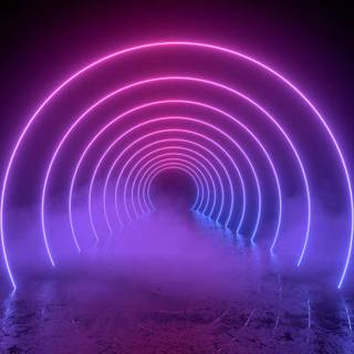 4k Neon Circle Wallpaper