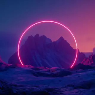 4k Neon Circle Wallpaper