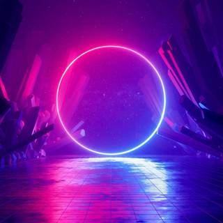 4k Neon Circle Wallpaper