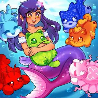 Aphmau Was A Mermaid Underwater From Meemeows Of Plushes Fish