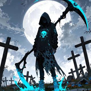 Blue scythe boy