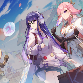 Yae Miko and Raiden shogun ship art