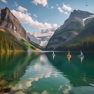 pretty mountains and lake