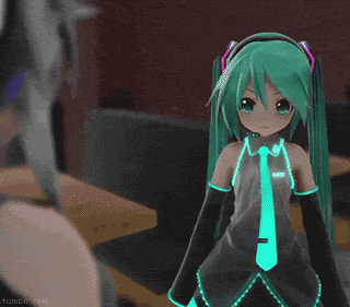 Miku pointed the mid finger