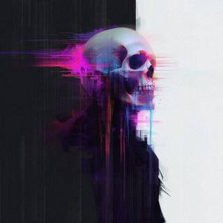 glitched out skull