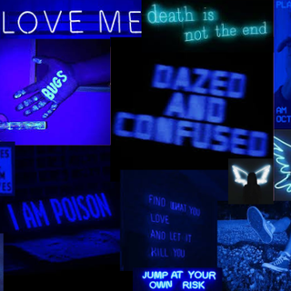 Neon Blue Grunge Aesthetic