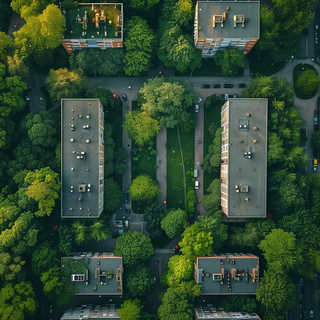 Aerial Urban Oasis by patrika