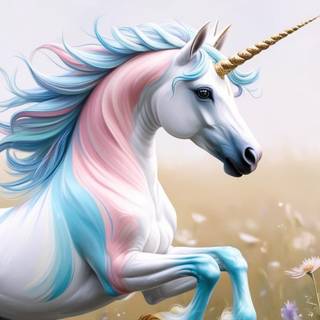blue pink and white unicorn