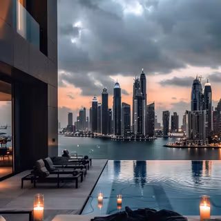 View of the city from a modern home