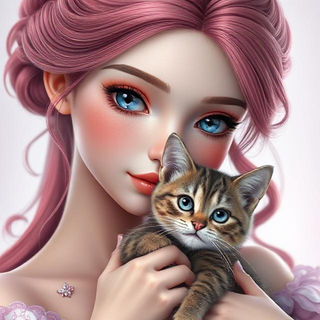Princess holding her cat