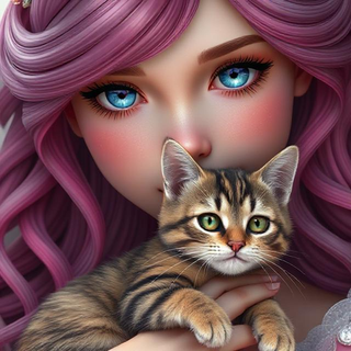 Princess holding her cat