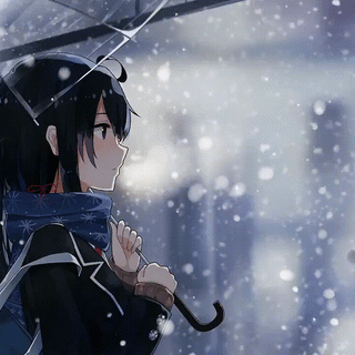 GIF Snow Anime Girl!!~