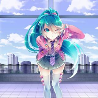 pink and blue miku