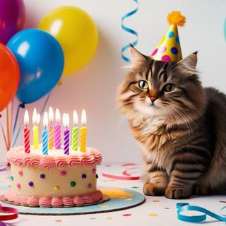 cat having a birthday party