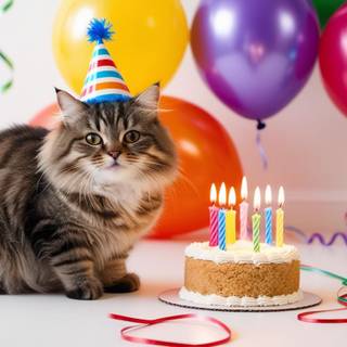 cat having a birthday party