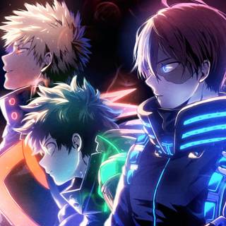 Izuku, Bakugo, And Shoto Wallpaper