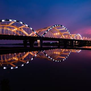 Night Lights Reflected in the Water by Quang Anh Ta