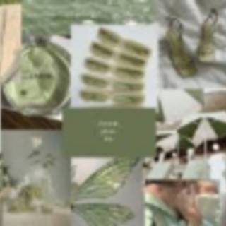 Green Aesthetic collage background 