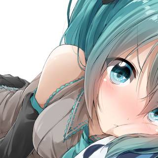 angry laying down miku
