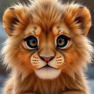 Cute lion cub