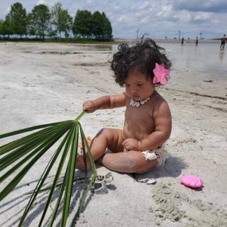 were at the beach she having sm fun