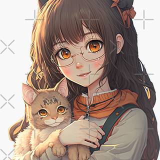 cat and girl