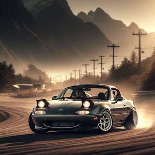 Mazda Miata MX-5 of 1995 Drifting
