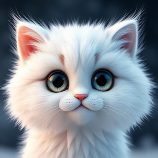 Fluffy White Cat