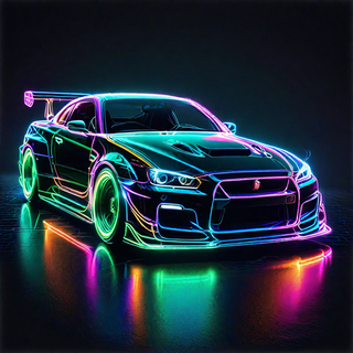 R34 GTR Neon Lights
