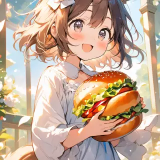 Burger lover girl