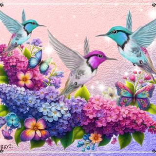LILACS AND HUMMINGBIRDS