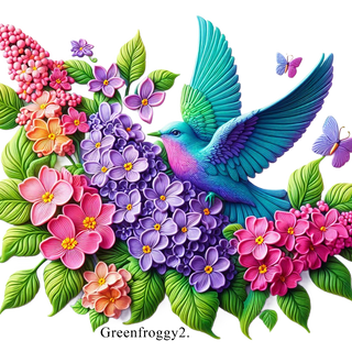 HUMMINGBIRDS AND FLOWERS