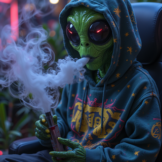 Alien, vape, smoke, phone wallpaper