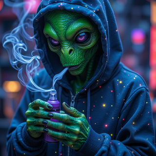 Alien, vape, smoke, phone wallpaper