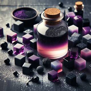 black and purple cubes