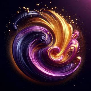 gold and purple liquid mixed 