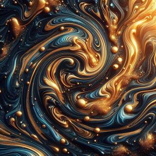 gold and blue liquid mixed