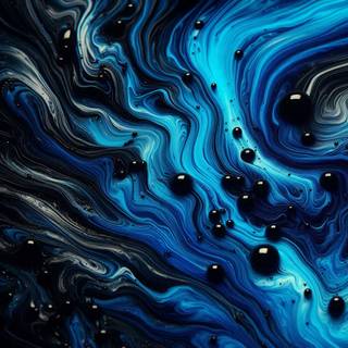 blue and black liquid mixed