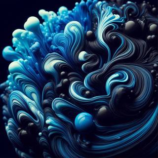 black and blue smoke mixed 