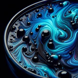 black and blue liquid mixed 