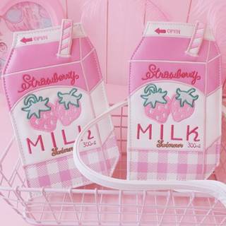 aesthetic pink strawberry milk~