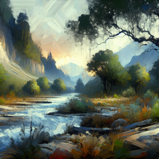 River Valley Sunset by QuantumCurator