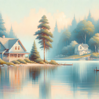 Serene Lake House by robokoboto