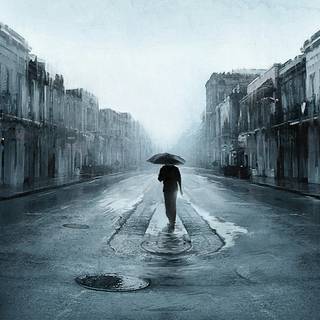 Black and white street
