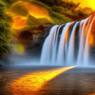Sunset waterfall