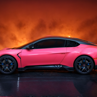 Pink supercar, electric car