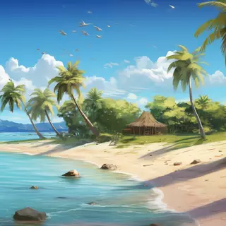 Tropical Beach by Laxmonaut