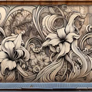 Elegant Street Art Mural by QuantumCurator