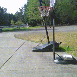 little kid dunking