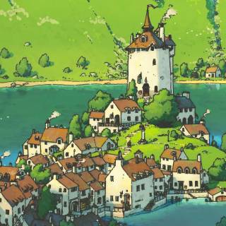 The small town in the lake Draw